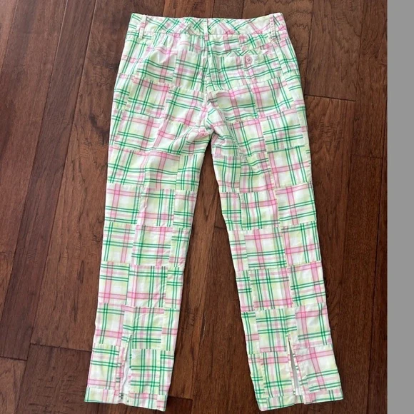 Lilly Pulitzer Madras Summer Pants Defined! Pinks + Greens + White Sz 6 - Picture 15 of 16